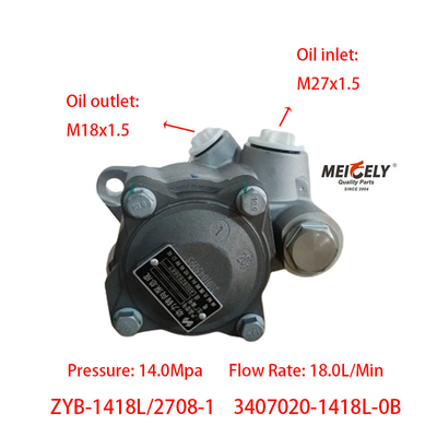 Stok Servo Direksiyon Pompası OEM 3407020-1418L-0B Avrupa Kamyonu için