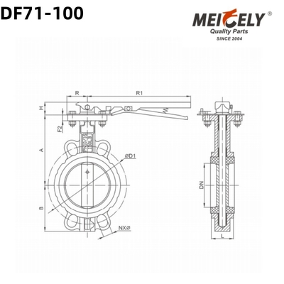 Yüksek Kalite Kelebek Valfi DF71-100 D72 Su Tankı Kamyonu İçin