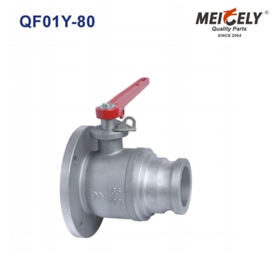Su tankı kamyonu için tek yönlü / üç yönlü flange top valfi QF01Y-80 DN80