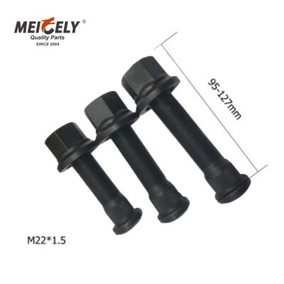 Ağır Hizmet Kamyon Tekerleği Saplaması M22x1.5 Altıgen Cıvata - Siyah Oksit Yüzeyli Sınıf 10.9 Alaşımlı Çelik